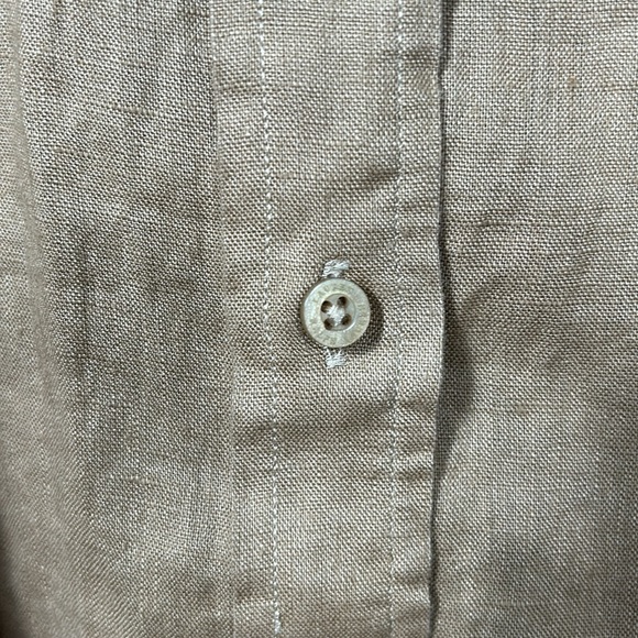 LAUREN RALPH LAUREN Women's Tan Linen Belted Utility Shirt size small - Picture 13 of 14